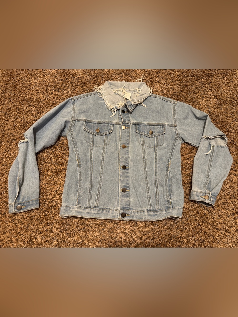 Distressed Blue Jean Jacket